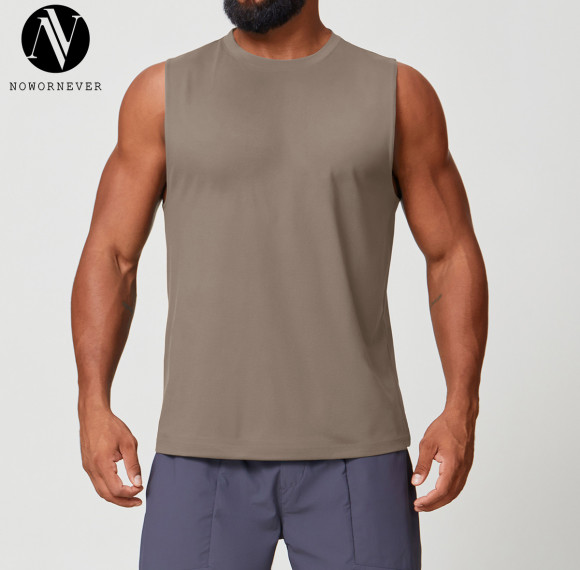 European & American Men's Sleeveless Tank Top - OEM & ODM Yoga Fitness Wear, Breathable Sweat-Wicking Casual Sportswear, Solid Color Running Top 1166 | Bulk Orders & Sourcing Agents Welcome