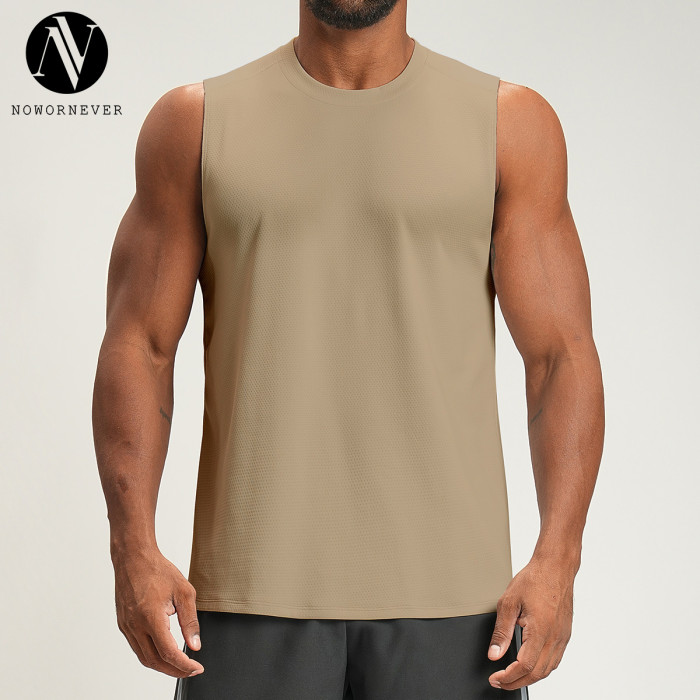 Wholesale Men's Fitness Tank Top - Spring/Summer Breathable Moisture-Wicking Sleeveless Quick-Dry Vest, OEM & ODM Available4159