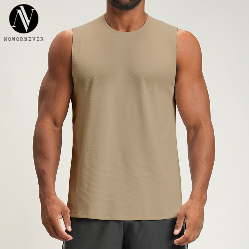 Wholesale Men's Fitness Tank Top - Spring/Summer Breathable Moisture-Wicking Sleeveless Quick-Dry Vest, OEM & ODM Available4159