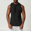 Custom OEM & ODM Men's Casual Hooded Solid Color Vest - European & American Sports Leisure Fitness Sleeveless Hoodie 1014 Available for Wholesale & Sourcing Agents
