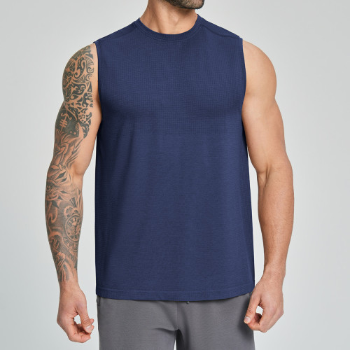 Premium Men's Quick-Dry Seamless Fitness Tank Top 1176 - Breathable Sleeveless Yoga & Running Wear for OEM/ODM Partnerships | Perfect for Wholesale Distribution