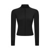 OEM & ODM Women's Zip-Up Yoga Jacket | Slim Fit Cropped Athletic Track Jacket with Pockets for Wholesale & Sourcing Agents - DS211
