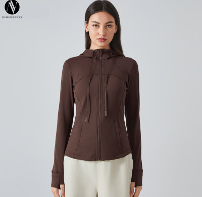 S2088 Women's Hooded Zip-Up Athletic Jacket - Slim Fit Yoga Running Sportswear | OEM & ODM Manufacturer for Activewear, Wholesale & Sourcing Agents
