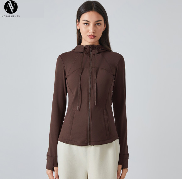 S2088 Women's Hooded Zip-Up Athletic Jacket - Slim Fit Yoga Running Sportswear | OEM & ODM Manufacturer for Activewear, Wholesale & Sourcing Agents