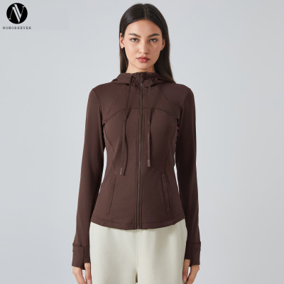 S2088 Women's Hooded Zip-Up Athletic Jacket - Slim Fit Yoga Running Sportswear | OEM & ODM Manufacturer for Activewear, Wholesale & Sourcing Agents