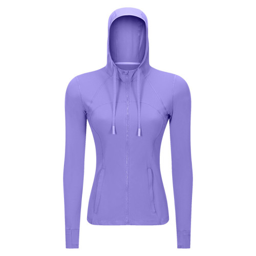 S2088 Women's Hooded Zip-Up Athletic Jacket - Slim Fit Yoga Running Sportswear | OEM & ODM Manufacturer for Activewear, Wholesale & Sourcing Agents