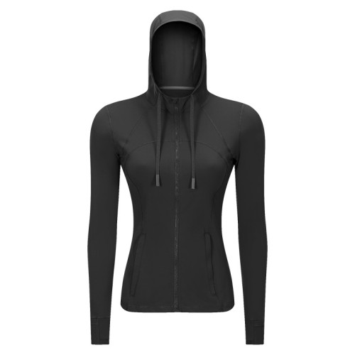 S2088 Women's Hooded Zip-Up Athletic Jacket - Slim Fit Yoga Running Sportswear | OEM & ODM Manufacturer for Activewear, Wholesale & Sourcing Agents