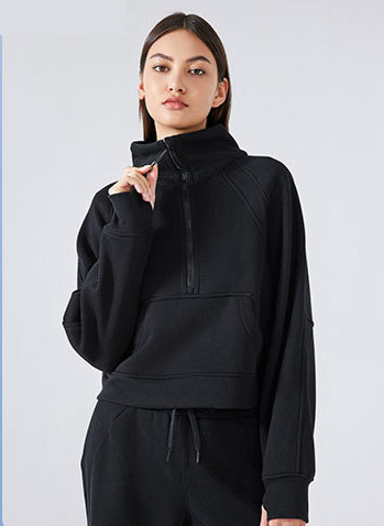 wholesale women's half-zip sweatshirt