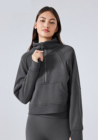 wholesale women's half-zip sweatshirt