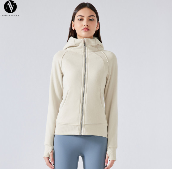 DJ028 Women's Thickened Fleece Hooded Jacket | OEM & ODM Activewear for Yoga, Fitness & Outdoor | Wholesale Supply for Brands, Agents & Retailers