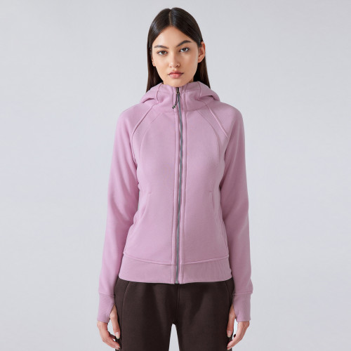 DJ028 Women's Thickened Fleece Hooded Jacket | OEM & ODM Activewear for Yoga, Fitness & Outdoor | Wholesale Supply for Brands, Agents & Retailers