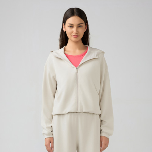 DAW166 Women's Zip-Up Hoodie - Loose Fit Casual Fitness Running Jacket for OEM & ODM Manufacture, Wholesale, and Sourcing Agents | Activewear and Fashion Clothing