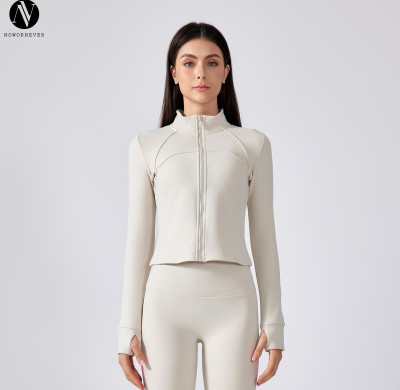 DAW195 Women's Fleece Lined Zip-Up Yoga Jacket - Slim Fit Athletic Running Top | OEM & ODM Manufacturer for Activewear, Wholesale Sourcing Agents