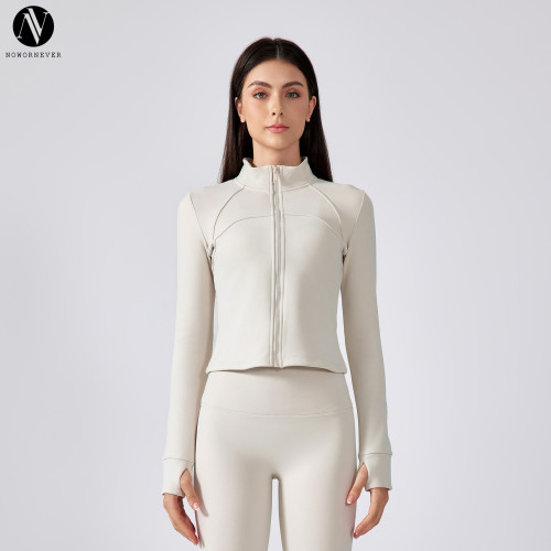 DAW195 Women's Fleece Lined Zip-Up Yoga Jacket - Slim Fit Athletic Running Top | OEM & ODM Manufacturer for Activewear, Wholesale Sourcing Agents