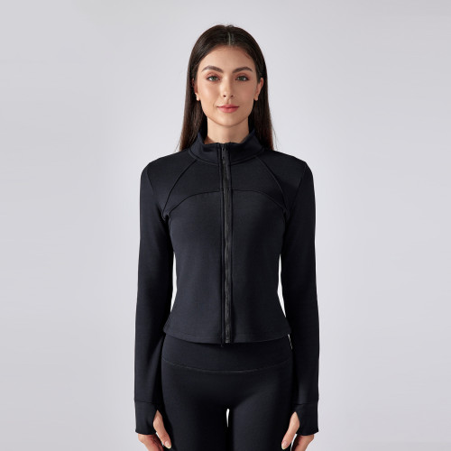DAW195 Women's Fleece Lined Zip-Up Yoga Jacket - Slim Fit Athletic Running Top | OEM & ODM Manufacturer for Activewear, Wholesale Sourcing Agents