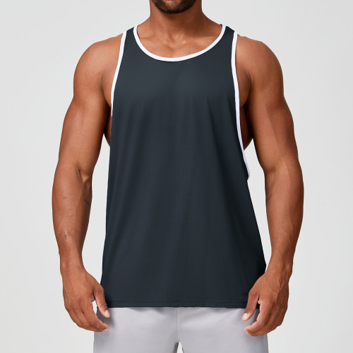 Wholesale Custom Sports Loose Tank Top for Men | OEM & ODM Fitness Round-Neck Running Apparel | Breathable Quick-Dry Training Wear | Activewear Supplier for European & American 1179-2Brands