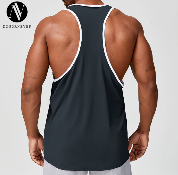 Wholesale Custom Sports Loose Tank Top for Men | OEM & ODM Fitness Round-Neck Running Apparel | Breathable Quick-Dry Training Wear | Activewear Supplier for European & American 1179-2Brands