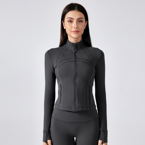 DAW177 Women's Cropped Zip-Up Yoga Jacket - Slim Fit Athletic Running Top | OEM & ODM Activewear Manufacturer for Wholesale, Sourcing Agents & Private Label Partners