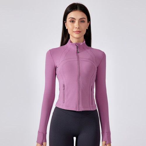 DAW177 Women's Cropped Zip-Up Yoga Jacket - Slim Fit Athletic Running Top | OEM & ODM Activewear Manufacturer for Wholesale, Sourcing Agents & Private Label Partners
