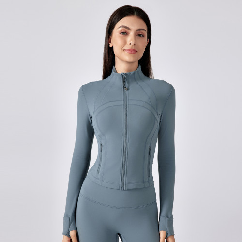 DAW177 Women's Cropped Zip-Up Yoga Jacket - Slim Fit Athletic Running Top | OEM & ODM Activewear Manufacturer for Wholesale, Sourcing Agents & Private Label Partners