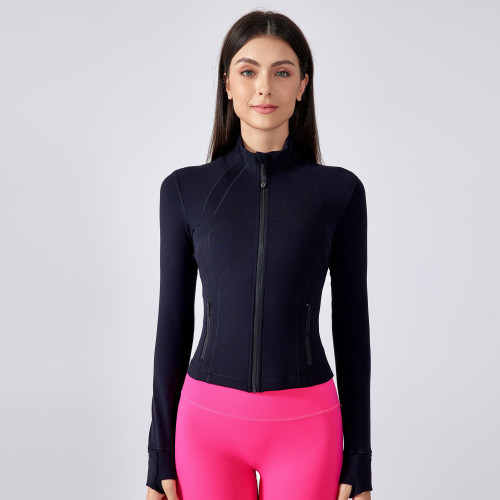 DAW177 Women's Cropped Zip-Up Yoga Jacket - Slim Fit Athletic Running Top | OEM & ODM Activewear Manufacturer for Wholesale, Sourcing Agents & Private Label Partners