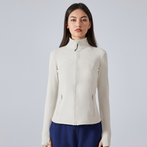 DAW178 Women's Light Fleece Lined Yoga Jacket - Slim Fit Thermal Running Top | OEM & ODM Activewear Manufacturer for Wholesale & Sourcing Agents