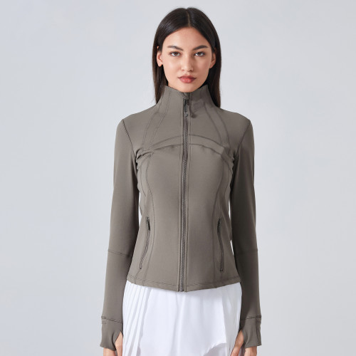 DAW178 Women's Light Fleece Lined Yoga Jacket - Slim Fit Thermal Running Top | OEM & ODM Activewear Manufacturer for Wholesale & Sourcing Agents