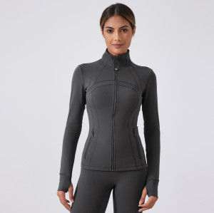 OEM & ODM Women's Slim Fit Zip-Up Yoga Jacket - Stand Collar Athletic Running Top for Wholesale & Sourcing Agents | Perfect Activewear for Fitness & Gym