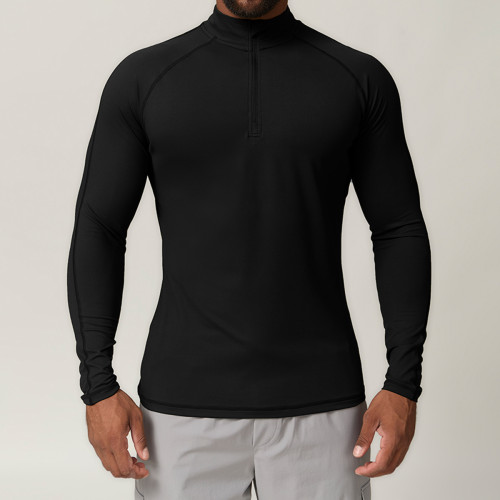 Men's Quick-Dry Long Sleeve Zipper Sports T-Shirt - OEM & ODM Options for Running, Fitness, and Casual Use | Trusted Wholesale Manufacturer1041
