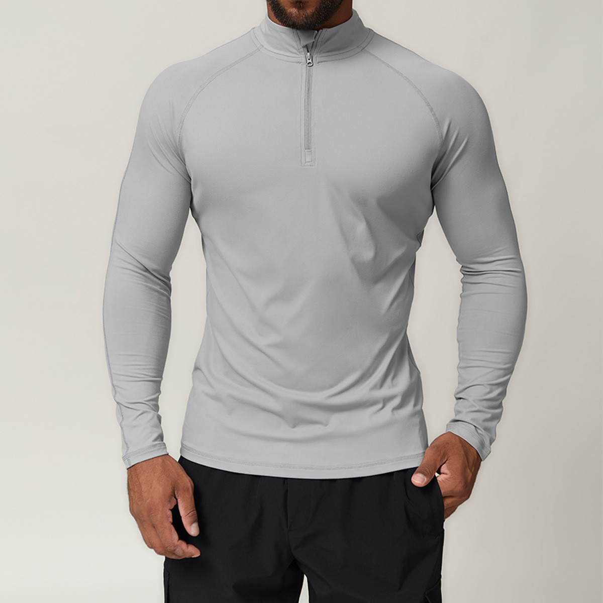 Men's Zipper T-Shirt for Gym