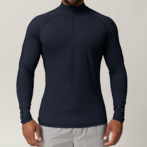 Men's Quick-Dry Long Sleeve Zipper Sports T-Shirt - OEM & ODM Options for Running, Fitness, and Casual Use | Trusted Wholesale Manufacturer1041