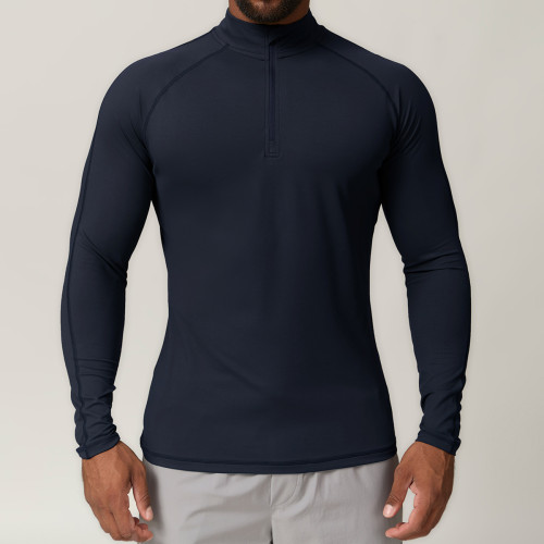 Men's Quick-Dry Long Sleeve Zipper Sports T-Shirt - OEM & ODM Options for Running, Fitness, and Casual Use | Trusted Wholesale Manufacturer1041
