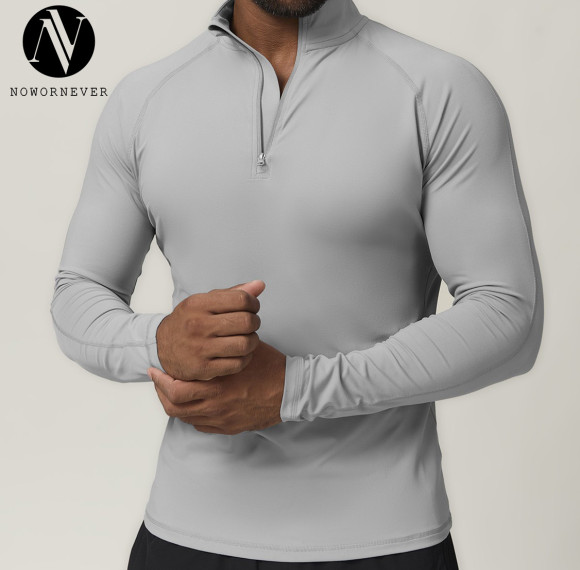 Men's Quick-Dry Long Sleeve Zipper Sports T-Shirt - OEM & ODM Options for Running, Fitness, and Casual Use | Trusted Wholesale Manufacturer1041