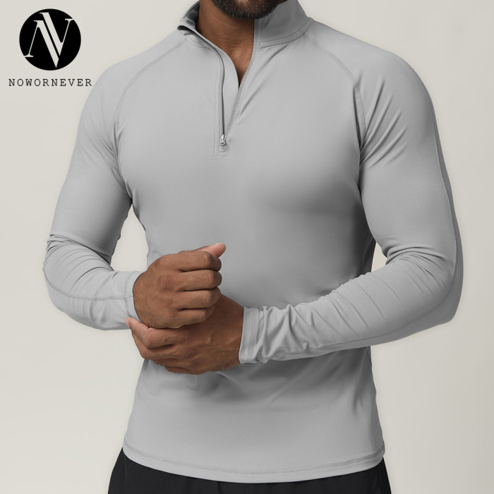 Men's Quick-Dry Long Sleeve Zipper Sports T-Shirt - OEM & ODM Options for Running, Fitness, and Casual Use | Trusted Wholesale Manufacturer1041