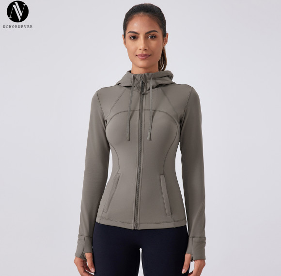 DAW179 Women's Naked Feel Fleece Lined Hooded Yoga Jacket - Slim Fit Athletic Top | OEM & ODM Manufacturer for Activewear, Sportswear, and Gym Fitness Wear - Wholesale & Sourcing Agents Available