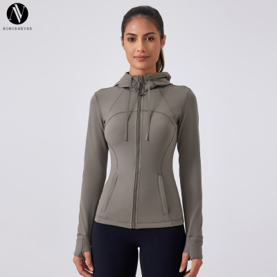 DAW179 Women's Naked Feel Fleece Lined Hooded Yoga Jacket - Slim Fit Athletic Top | OEM & ODM Manufacturer for Activewear, Sportswear, and Gym Fitness Wear - Wholesale & Sourcing Agents Available