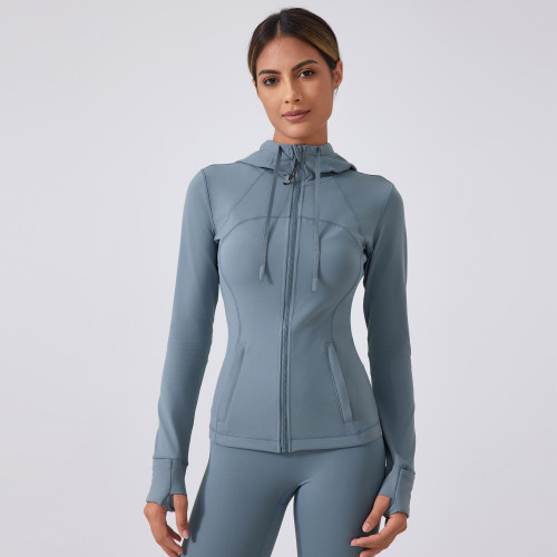 DAW179 Women's Naked Feel Fleece Lined Hooded Yoga Jacket - Slim Fit Athletic Top | OEM & ODM Manufacturer for Activewear, Sportswear, and Gym Fitness Wear - Wholesale & Sourcing Agents Available