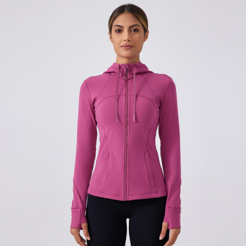 DAW179 Women's Naked Feel Fleece Lined Hooded Yoga Jacket - Slim Fit Athletic Top | OEM & ODM Manufacturer for Activewear, Sportswear, and Gym Fitness Wear - Wholesale & Sourcing Agents Available