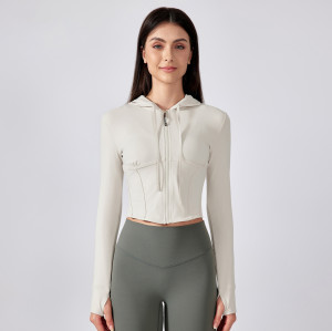 DAW184 Women's Slim Fit Cropped Zip-Up Hooded Yoga Jacket - Athletic Top | Your Trusted Partner for OEM and ODM in Activewear & Sportswear