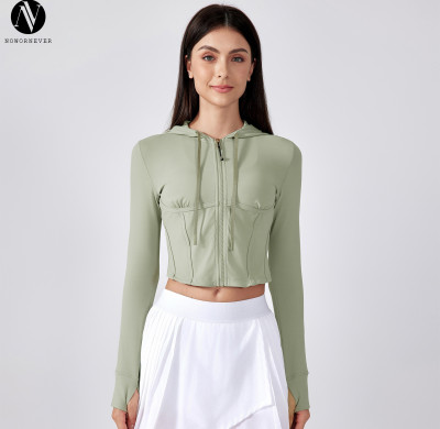 DAW184 Women's Slim Fit Cropped Zip-Up Hooded Yoga Jacket - Athletic Top | Your Trusted Partner for OEM and ODM in Activewear & Sportswear