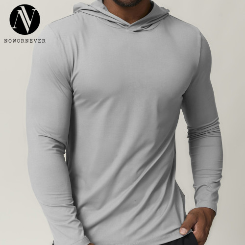 Diverse Sourcing Options for OEM & ODM Men’s Quick-Dry Hooded Long Sleeve T-Shirt - Stylish Cross-Border Casual Pullover for Running, Fitness & Outdoor in European & American Market