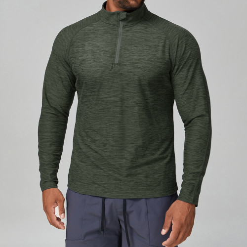 Men's Slim-Fit Long Sleeve Quick-Dry Fitness Wear | Two-Tone Basketball Training T-Shirt by OEM & ODM for Brands, Wholesalers, and Sourcing Agents 1173-1