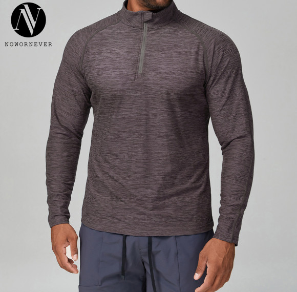 Men's Slim-Fit Long Sleeve Quick-Dry Fitness Wear | Two-Tone Basketball Training T-Shirt by OEM & ODM for Brands, Wholesalers, and Sourcing Agents 1173-1