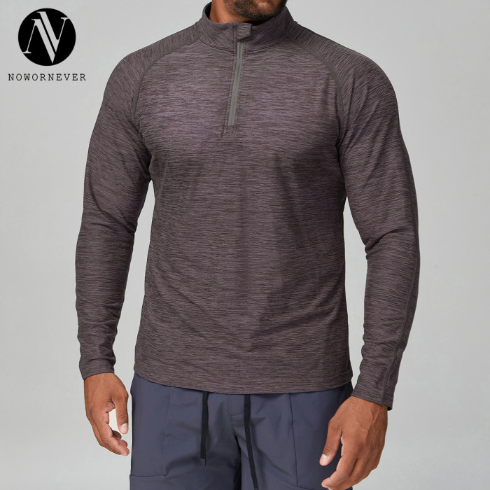 Men's Slim-Fit Long Sleeve Quick-Dry Fitness Wear | Two-Tone Basketball Training T-Shirt by OEM & ODM for Brands, Wholesalers, and Sourcing Agents 1173-1