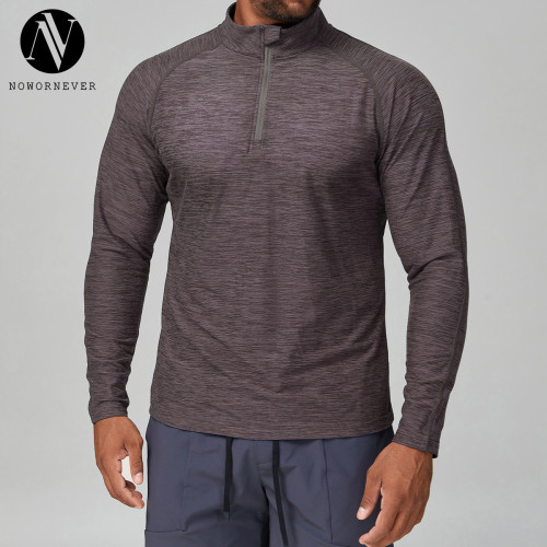 Men's Slim-Fit Long Sleeve Quick-Dry Fitness Wear | Two-Tone Basketball Training T-Shirt by OEM & ODM for Brands, Wholesalers, and Sourcing Agents 1173-1