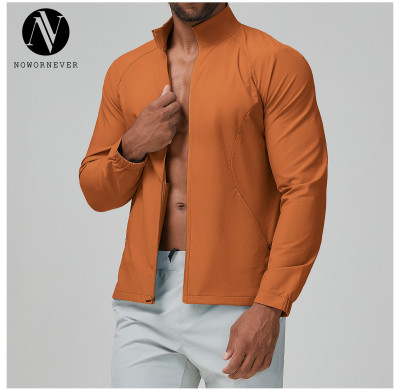 Wholesale & OEM Men's Solid Color Sports Casual Stand Collar Jacket - Zippered Windproof Hoodie Designed for Outdoor Fitness & Running - ODM Solutions Available - Model 1140