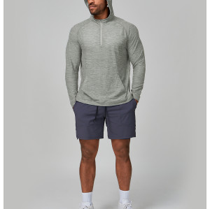 OEM & ODM Cross-Border Men's Quick-Dry Fitness Running Jacket - New Style Hooded Long Sleeve Skin-Friendly Outdoor Hiking Wear for Wholesale Sourcing Agents1173-2