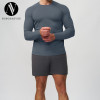 Premium Quality Men's Seamless Long Sleeve T-Shirt for Sports & Fitness - Quick-Dry Breathable, Two-Tone Base Layer 7752 - Ideal for OEM, ODM, and Wholesale Clients