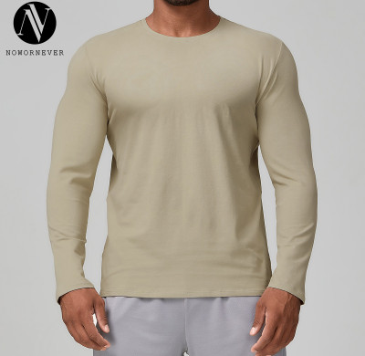 European & American Men's Sports Casual Long Sleeve T-Shirt - Skin-Friendly and Breathable for Yoga & Outdoor Use | OEM, ODM Available | 1186