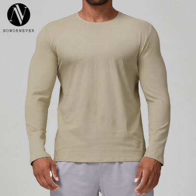 European & American Men's Sports Casual Long Sleeve T-Shirt - Skin-Friendly and Breathable for Yoga & Outdoor Use | OEM, ODM Available | 1186